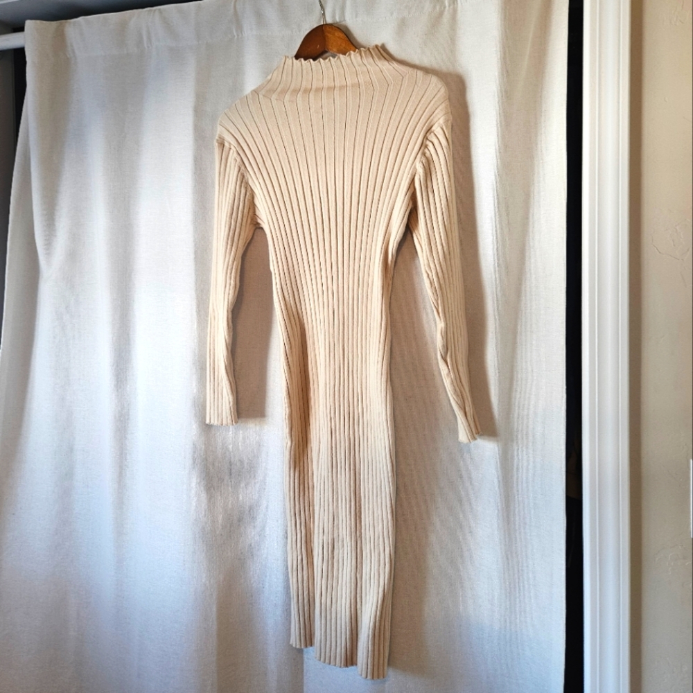 Ribbed dress pale butter yellow